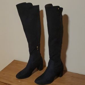 Knee High Black Suede Boots